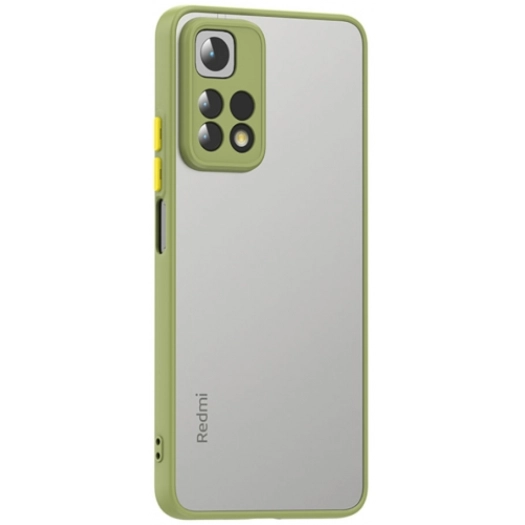 Xiaomi Redmi Note 11 Pro Kılıf Kamera Korumalı Arkası Şeffaf Mat Silikon Kapak - Yeşil