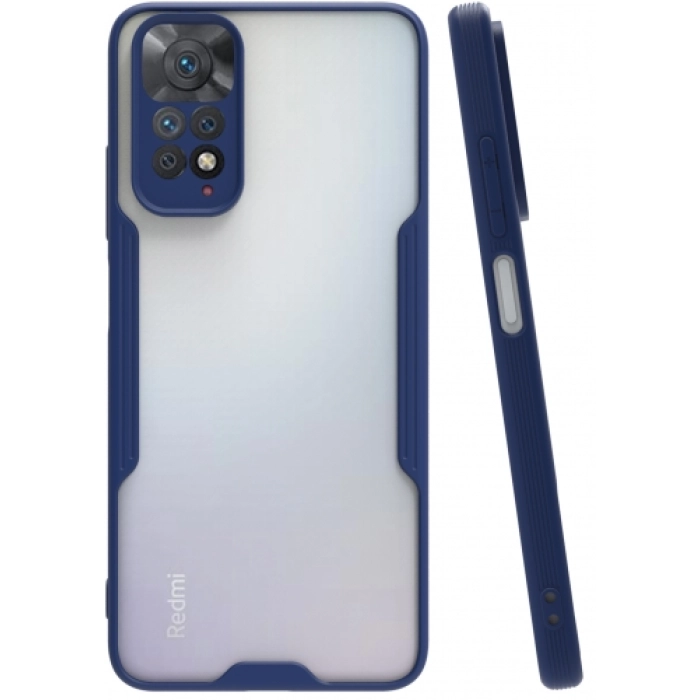 Xiaomi Redmi Note 11 Pro Kılıf Renkli Silikon Kamera Lens Korumalı Şeffaf Parfe Kapak - Lacivert