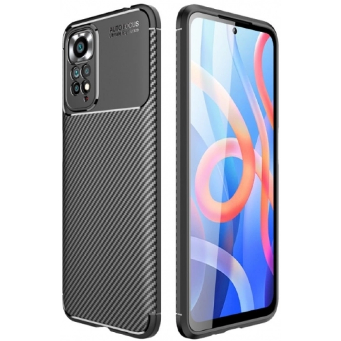 Xiaomi Redmi Note 11 Pro Kılıf Silikon Parmak İzi Bırakmayan Karbon Soft Negro Kapak - Siyah