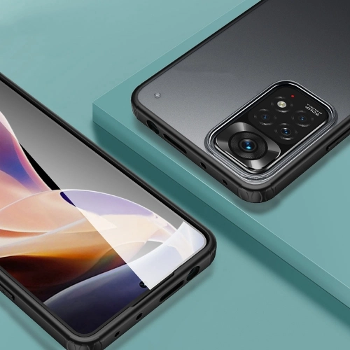 Xiaomi Redmi Note 11 Pro Kılıf Volks Serisi Kenarları Silikon Arkası Şeffaf Sert Kapak - Siyah