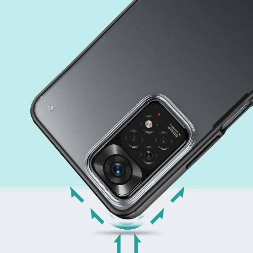 Xiaomi Redmi Note 11 Pro Kılıf Volks Serisi Kenarları Silikon Arkası Şeffaf Sert Kapak - Siyah