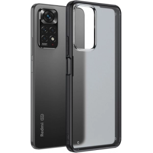 Xiaomi Redmi Note 11 Pro Kılıf Volks Serisi Kenarları Silikon Arkası Şeffaf Sert Kapak - Siyah