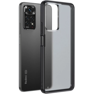 Xiaomi Redmi Note 11 Pro Kılıf Volks Serisi Kenarları Silikon Arkası Şeffaf Sert Kapak - Siyah