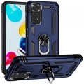 Xiaomi Redmi Note 11 Pro Kılıf Silikon Zırhlı Standlı Yüzüklü Mıknatıslı Tank Kapak - Lacivert