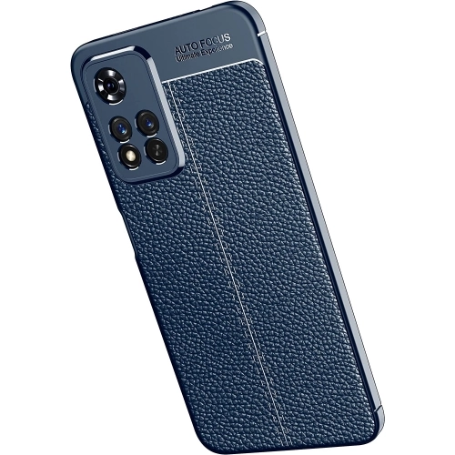 Xiaomi Redmi Note 11 Pro Plus Kılıf Deri Görünümlü Lüks Parmak İzi Bırakmaz Niss Silikon Kapak - Lacivert