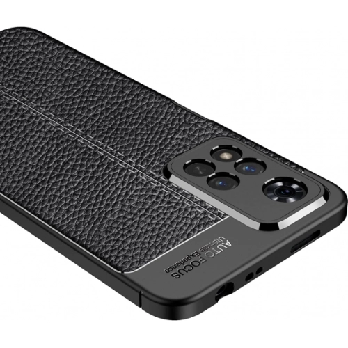 Xiaomi Redmi Note 11 Pro Plus Kılıf Deri Görünümlü Lüks Parmak İzi Bırakmaz Niss Silikon Kapak - Siyah