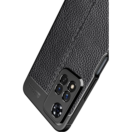 Xiaomi Redmi Note 11 Pro Plus Kılıf Deri Görünümlü Lüks Parmak İzi Bırakmaz Niss Silikon Kapak - Siyah