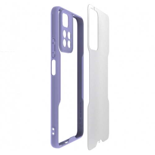 Xiaomi Redmi Note 11 Pro Plus Kılıf Renkli Silikon Kamera Lens Korumalı Şeffaf Parfe Kapak - Lila