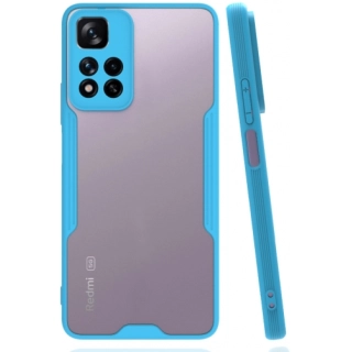 Xiaomi Redmi Note 11 Pro Plus Kılıf Renkli Silikon Kamera Lens Korumalı Şeffaf Parfe Kapak - Mavi