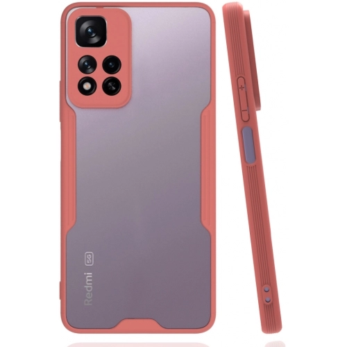 Xiaomi Redmi Note 11 Pro Plus Kılıf Renkli Silikon Kamera Lens Korumalı Şeffaf Parfe Kapak - Pembe