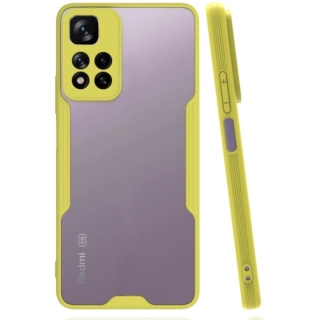 Xiaomi Redmi Note 11 Pro Plus Kılıf Renkli Silikon Kamera Lens Korumalı Şeffaf Parfe Kapak - Sarı