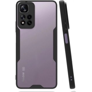 Xiaomi Redmi Note 11 Pro Plus Kılıf Renkli Silikon Kamera Lens Korumalı Şeffaf Parfe Kapak - Siyah