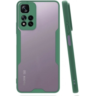 Xiaomi Redmi Note 11 Pro Plus Kılıf Renkli Silikon Kamera Lens Korumalı Şeffaf Parfe Kapak - Yeşil