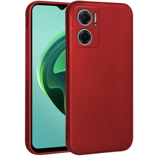 Xiaomi Redmi Note 11E Kılıf İnce Soft Mat Renkli Esnek Silikon Kapak - Kırmızı