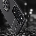 Xiaomi Redmi Note 11s Kılıf Renkli Silikon Yüzüklü Standlı Auto Focus Ravel Kapak - Siyah