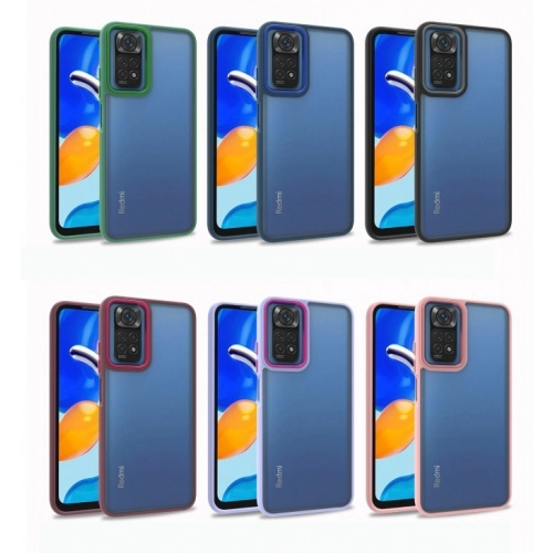 Xiaomi Redmi Note 11s Kılıf Electro Silikon Renkli Flora Kapak - Kırmızı