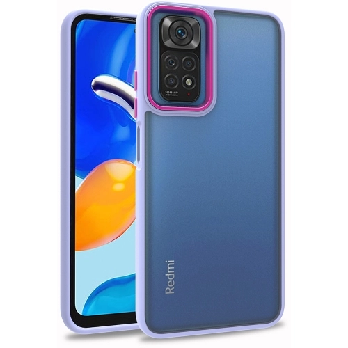 Xiaomi Redmi Note 11s Kılıf Electro Silikon Renkli Flora Kapak - Lila