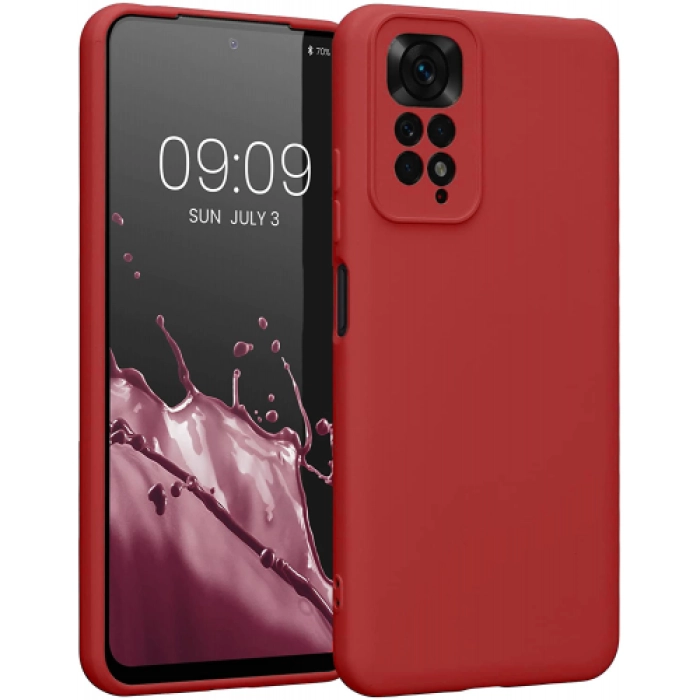 Xiaomi Redmi Note 11s Kılıf İçi Kadife Mat Mara Lansman Silikon Kapak  - Kırmızı