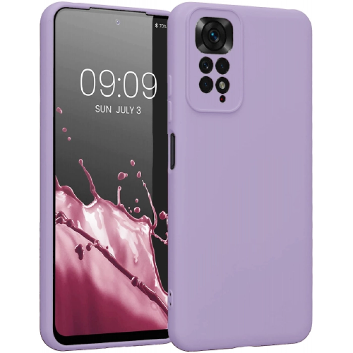 Xiaomi Redmi Note 11s Kılıf İçi Kadife Mat Mara Lansman Silikon Kapak  - Lila