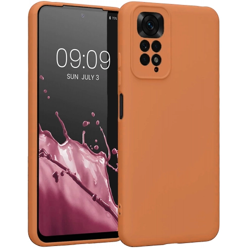 Xiaomi Redmi Note 11s Kılıf İçi Kadife Mat Mara Lansman Silikon Kapak  - Turuncu