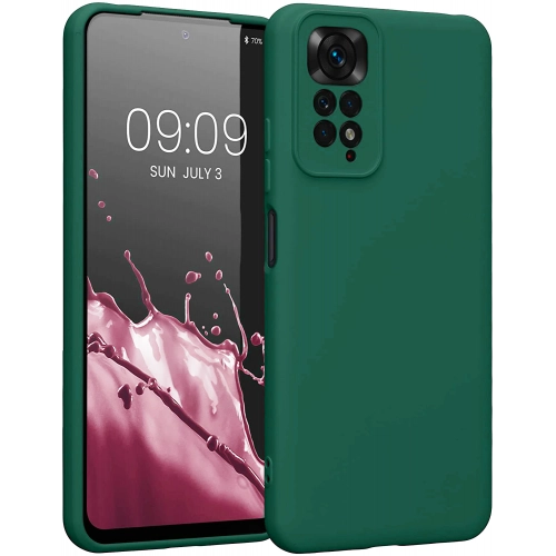 Xiaomi Redmi Note 11s Kılıf İçi Kadife Mat Mara Lansman Silikon Kapak  - Yeşil