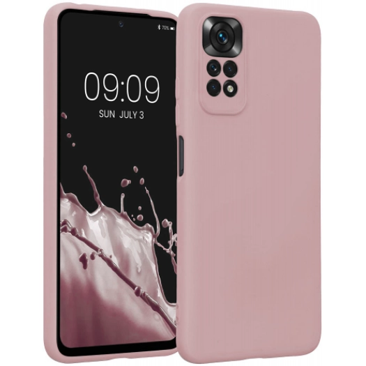 Xiaomi Redmi Note 11s Kılıf İnce Soft Mat Renkli Esnek Silikon Kapak - Rose Gold