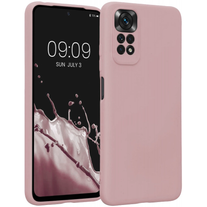 Xiaomi Redmi Note 11s Kılıf İnce Soft Mat Renkli Esnek Silikon Kapak - Rose Gold
