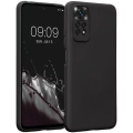 Xiaomi Redmi Note 11s Kılıf İnce Soft Mat Renkli Esnek Silikon Kapak - Siyah