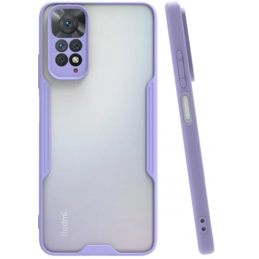 Xiaomi Redmi Note 11s Kılıf Renkli Silikon Kamera Lens Korumalı Şeffaf Parfe Kapak - Lila