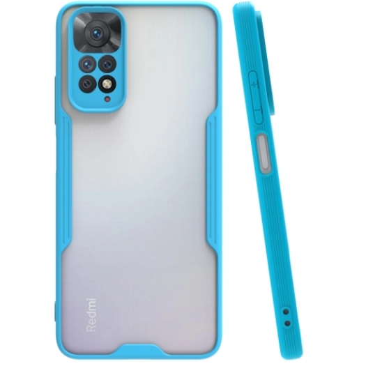 Xiaomi Redmi Note 11s Kılıf Renkli Silikon Kamera Lens Korumalı Şeffaf Parfe Kapak - Mavi
