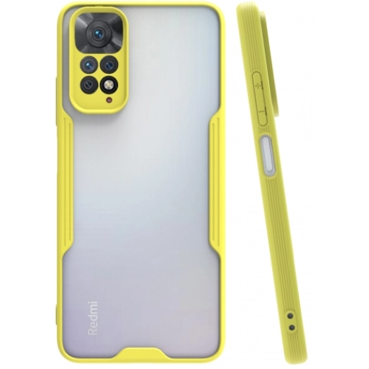 Xiaomi Redmi Note 11s Kılıf Renkli Silikon Kamera Lens Korumalı Şeffaf Parfe Kapak - Sarı