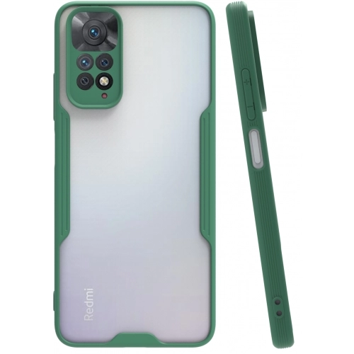 Xiaomi Redmi Note 11s Kılıf Renkli Silikon Kamera Lens Korumalı Şeffaf Parfe Kapak - Yeşil