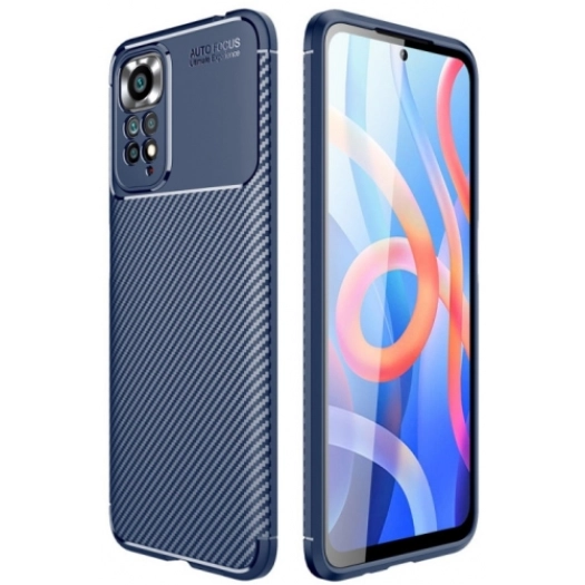 Xiaomi Redmi Note 11s Kılıf Silikon Parmak İzi Bırakmayan Karbon Soft Negro Kapak - Lacivert