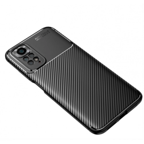 Xiaomi Redmi Note 11s Kılıf Silikon Parmak İzi Bırakmayan Karbon Soft Negro Kapak - Siyah