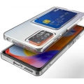 Xiaomi Redmi Note 11s Kılıf Kartlıklı Şeffaf Esnek Silikon Kamera Korumalı