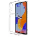 Xiaomi Redmi Note 11s Kılıf Kartlıklı Şeffaf Esnek Silikon Kamera Korumalı