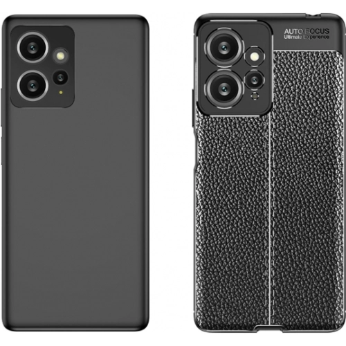 Xiaomi Redmi Note 12 4G Kılıf Deri Görünümlü Lüks Parmak İzi Bırakmaz Niss Silikon Kapak - Siyah