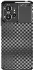 Xiaomi Redmi Note 12 4G Kılıf Karbon Serisi Mat Fiber Silikon Negro Kapak - Siyah