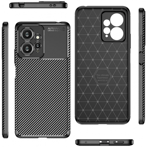 Xiaomi Redmi Note 12 4G Kılıf Silikon Parmak İzi Bırakmayan Karbon Soft Negro Kapak - Siyah