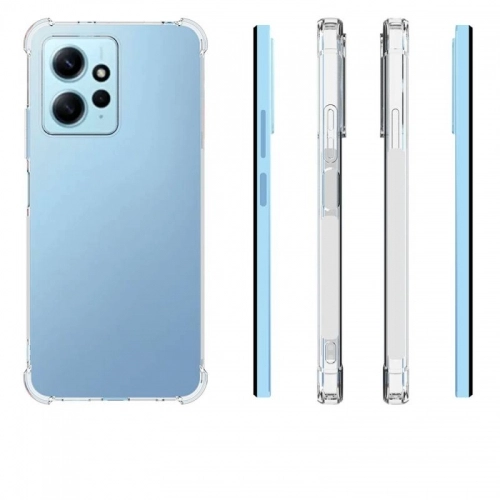 Xiaomi Redmi Note 12 4G Kılıf Silikon Köşe Korumalı Airbag Darbe Emici Kapak - Şeffaf