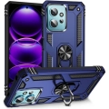 Xiaomi Redmi Note 12 4G Kılıf Silikon Zırhlı Standlı Yüzüklü Mıknatıslı Tank Kapak - Lacivert