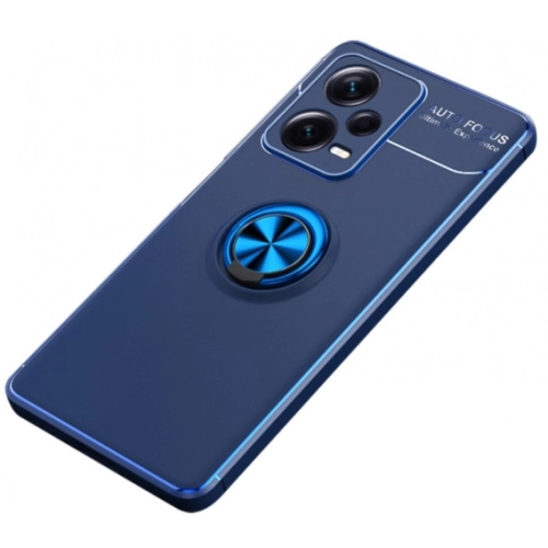 Xiaomi Redmi Note 12 Kılıf Renkli Silikon Yüzüklü Standlı Auto Focus Ravel Kapak - Mavi