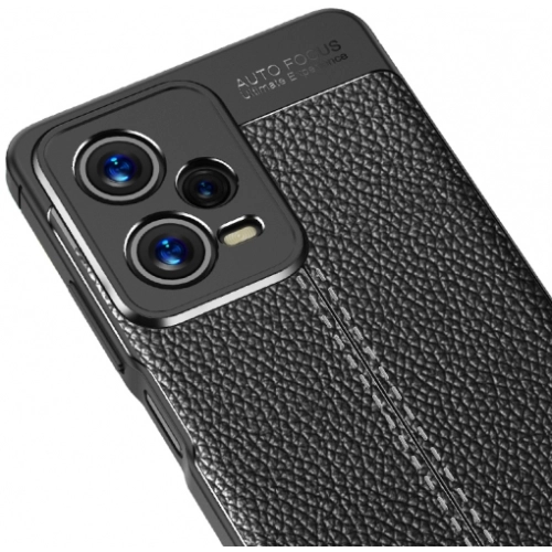 Xiaomi Redmi Note 12 Kılıf Deri Görünümlü Lüks Parmak İzi Bırakmaz Niss Silikon Kapak - Siyah