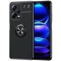 Xiaomi Redmi Note 12 Pro Kılıf Renkli Silikon Yüzüklü Standlı Auto Focus Ravel Kapak - Siyah