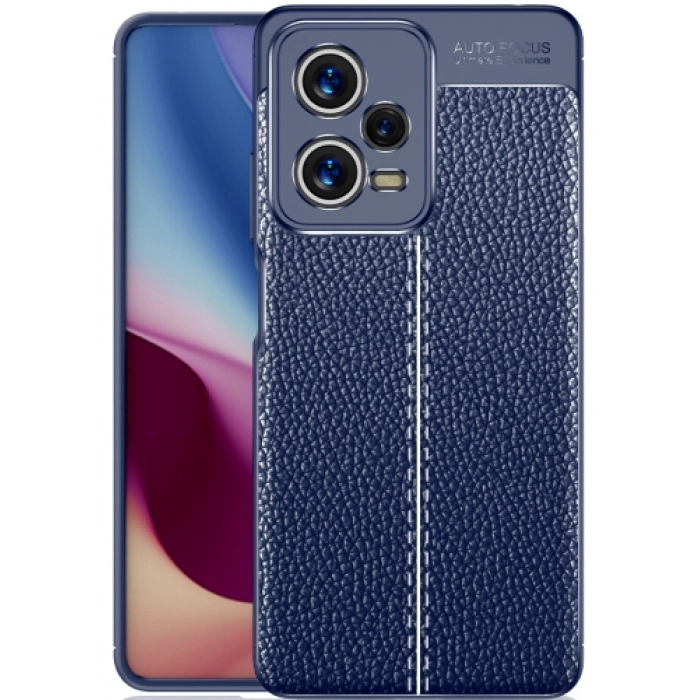 Xiaomi Redmi Note 12 Pro Kılıf Deri Görünümlü Lüks Parmak İzi Bırakmaz Niss Silikon Kapak - Lacivert
