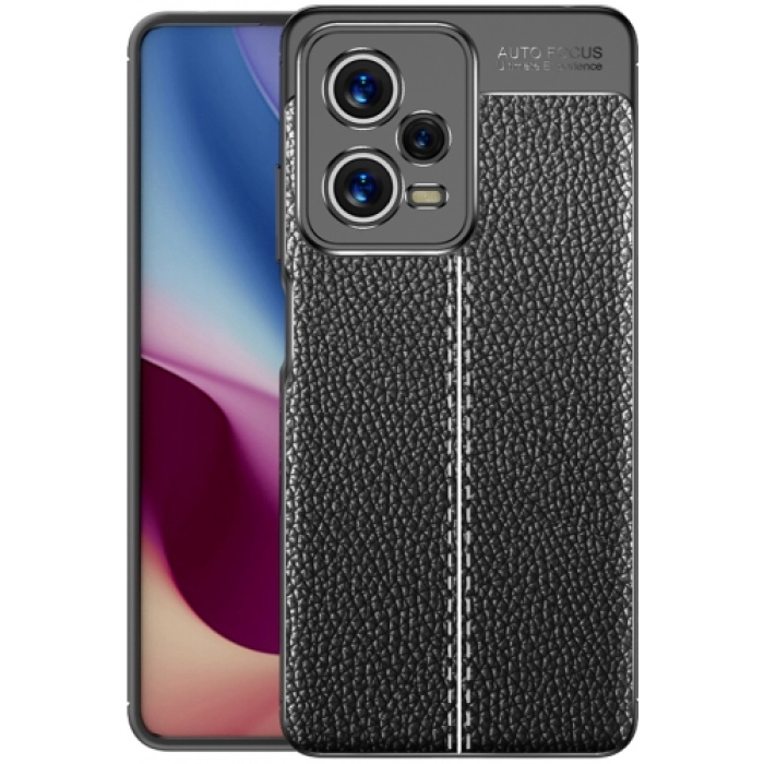 Xiaomi Redmi Note 12 Pro Kılıf Deri Görünümlü Lüks Parmak İzi Bırakmaz Niss Silikon Kapak - Siyah