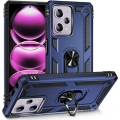 Xiaomi Redmi Note 12 Pro Kılıf Silikon Zırhlı Standlı Yüzüklü Mıknatıslı Tank Kapak - Lacivert