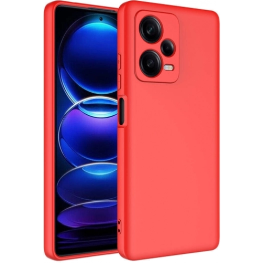 Xiaomi Redmi Note 12 Pro Plus 5G Kılıf İçi Kadife Mat Mara Lansman Silikon Kapak  - Kırmızı