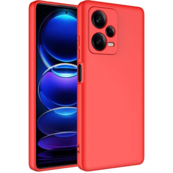 Xiaomi Redmi Note 12 Pro Plus 5G Kılıf İçi Kadife Mat Mara Lansman Silikon Kapak  - Kırmızı