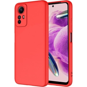 Xiaomi Redmi Note 12S Kılıf İçi Kadife Mat Mara Lansman Silikon Kapak  - Kırmızı